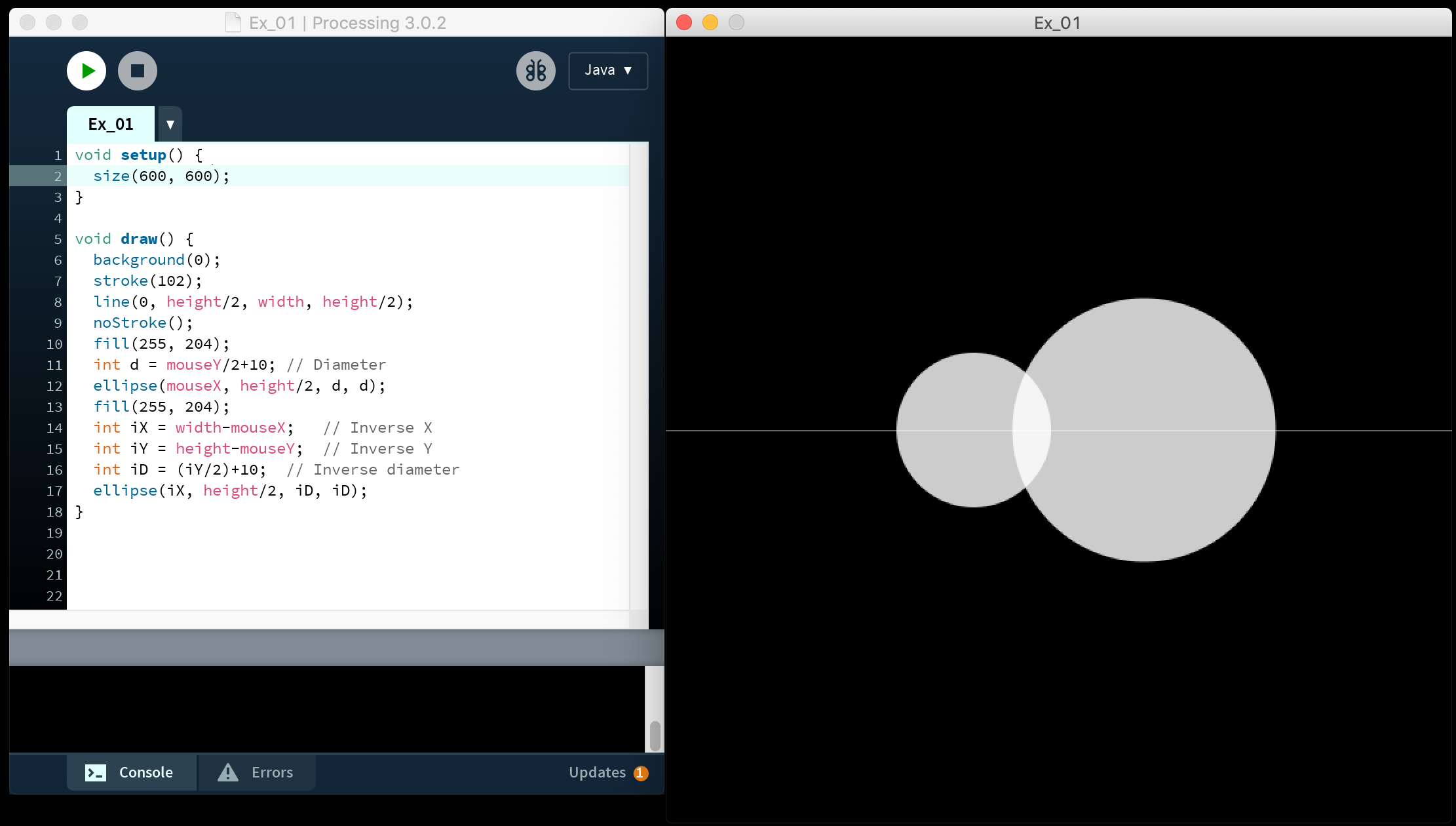example of the Proessing development environment